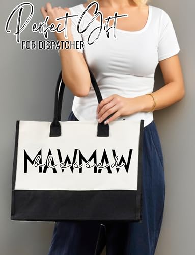 InnoBeta Mawmaw Gifts for Grandma, Canvas Tote Bag on Christmas or Birthday & Mother's Day, Tote with Top Zipper Closure a...