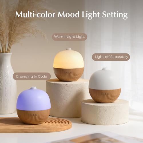 ARVIDSSON Essential Oil Diffuser, 100ml Small Aromatherapy Diffuser with Mood Light, Ultrasonic Oil Diffusers for Home, Mi...