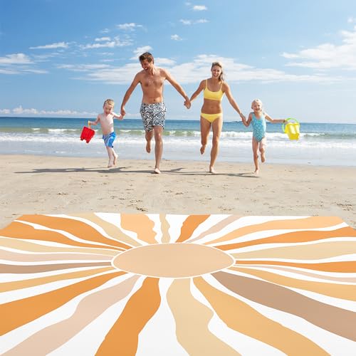 Beach Blanket Waterproof Sandproof, Extra-Large Picnic Blankets with Stakes & Travel Bag, Lightweight, Quick-Dry, Compact ...
