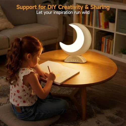 Pulselala Touch Moon Table Lamp with RGB Adjustable Light, Scene Mode and Music Mode, Warm White LED Moon Light, Suitable ...