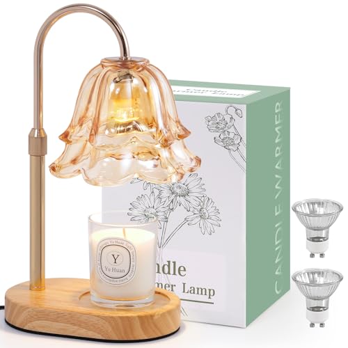 Flower Candle Warmer Lamp with Timer - Dimmable Electric Candle Lamp, Birthday Gifts for Women Mom, House Warming Gifts Ne...