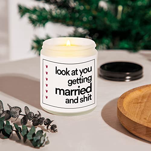BaubleDazz Funny Wedding Gifts, Bachelorette & Bridal Shower Gift for Bride, 7oz Lavender Scented Soy Wax Candle, Bride to...