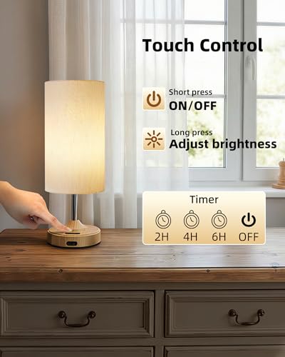 EZVALO Cordless Table Lamp, Ambient Light, Dimmable, Touch, Timer, 2700K, Bedroom, Portable, LED, Wireless, Rechargeable, ...
