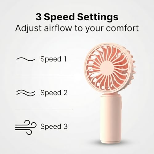 VanSmaGo 4 Pack Mini Handheld Fan, USB Rechargeable Portable Personal Fan with 3 Speeds, Detachable Cover, Small Lightweig...