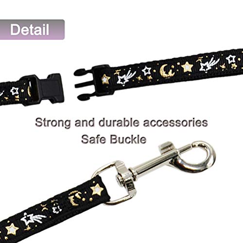 Cat Harness and Leash Set for Outdoor Walking Escape Proof Adjustable Soft Safety Strap with Golden Star and Moon Design G...