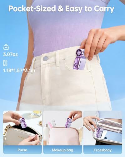 PADONISE Ultra Mini Fan Handheld, Personal Portable Fan USB Rechargeable, 6 Speed 20000 RPM Small Fan Gift for Travel Esse...