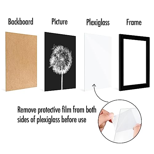 Americanflat 5x7 Picture Frame with Polished Plexiglass - Set of 5 - Galleria Collection - Picture Frames for Tabletop and...
