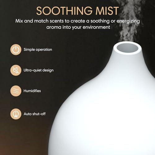 SALKING Essential Oil Diffuser (Set of 2), 100ml Small Aromatherapy Diffuser with Auto Shut-Off, Ultrasonic Diffusers for ...