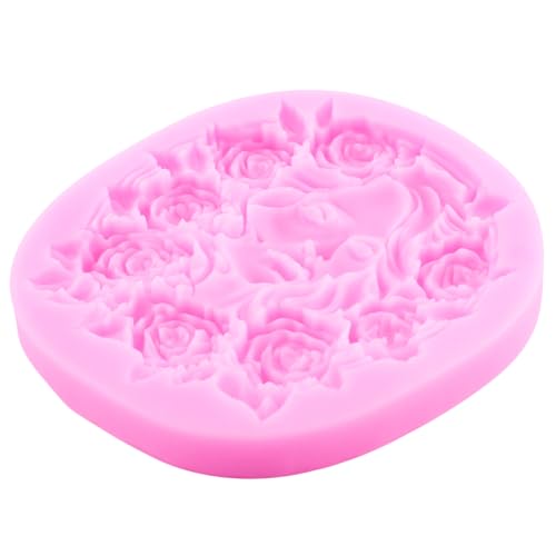 Mujiang Cameo with Picture Frame Silicone Mold Lady Avatar Fondant Molds Goddess Avatar Photo Frame Molds For Cake Decorat...
