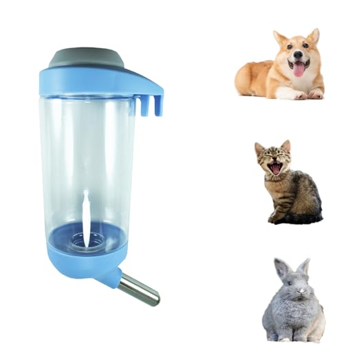 DEEUCHIS Dog Crate Water Bottle - 12 oz No Drip Kennel Pet Water Dispenser, Easy-to-Use Cage Water Bottle for Dogs, Cats, ...