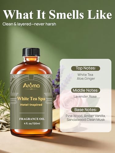White Tea Spa — A Hotel-Inspired Diffuser Oil, Hotel Diffuser Oil for Diffuser for Home Fragrance Oil for Ultrasonic and W...