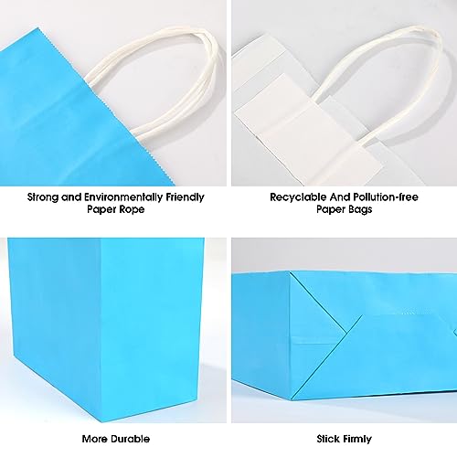 XPCARE 32Pcs Paper Gift Bags, 5.25x3.25x8.25'' Kraft Paper Party Favor Bags Bulk Rainbow Goodie Bags Small Gift Bags with ...