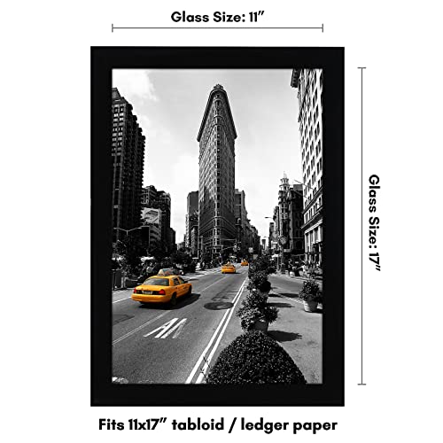 Americanflat 11x17 Picture Frame with Shatter-Resistant Glass - Signature Collection - Gallery-Style Frames Made of Engine...