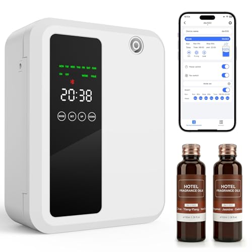 Waterless Essential Oil Diffuser for Large Room, 500ml Hotel Scent Diffuser, Cold Air Scent Machine, Covers Up to 3500 Sq ...