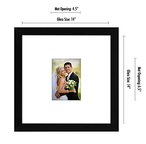 Americanflat 14x14 Wedding Signature Frame with Shatter-Resistant Glass - Use as 5x7 Frame with Mat or Display 14x14 Photo...