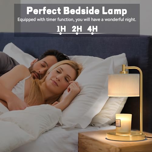 NITOWOLF Candle Warmer Lamp with Timer, Dimmable Candle Wax Warmer Electric Candle Lamp for Scented Candles with Bulbs, Ch...