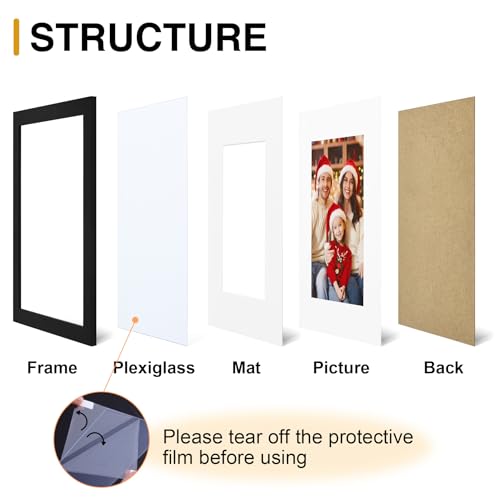 decorUhome 8x10 Picture Frame Set of 10, Display Photos 5x7 with Mat or 8x10 Unmatted for Picture Frames Collage Wall Deco...