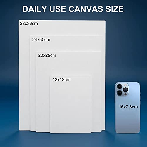 Artkey Canvas Boards for Painting 8x10 Inch 12 Pack, 10 oz Primed 100% Cotton White Blank Canvases for Painting, Art Suppl...