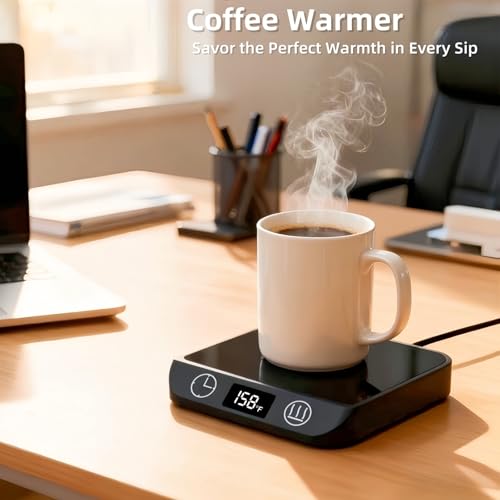 MADCKDEDRT Coffee Mug Warmer & Candle Warmer 46W Electric Cup Warmer for Desk - Smart Digital Display 6 Heat Settings Time...