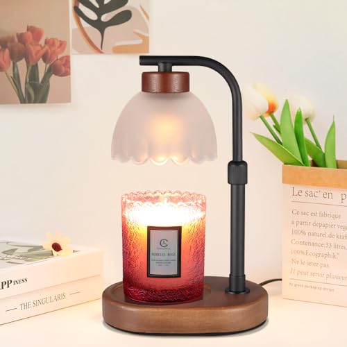 Dimmable Candle Warmer Lamp Adjustable Height Electric Wax Warmer for Jar Scented Candles Wax Melt Desk Light Suitable for...