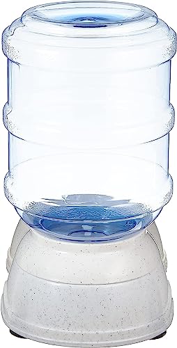 Amazon Basics Gravity Pet Water Dispenser for Cat and Dog, Easy to Clean, 1 Gallon Capacity, Small, Gray