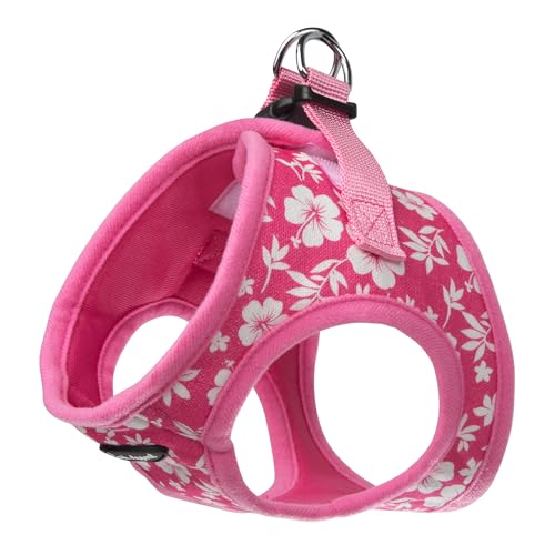 Bark Appeal Pink Hibiscus Step-in Dog Harness for XS to Small Sized Pets – Updated Sizing, Re-Measuring is Essential – Sof...
