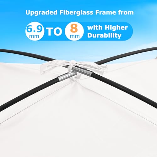 COMMOUDS Beach Tent Sun Shade for 3/4/6/8 Person, UPF 50+ Beach Sun Shelter Canopy Tent, Lightweight, Easy Set Up and Carry