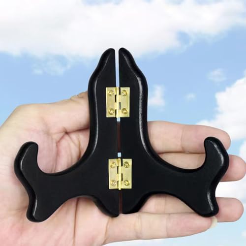 MIUPOO Wooden Display Stand,Black Wooden Photo Holder Stand, Displays Picture Frames, Decorative Plates,Desktop ornaments ...