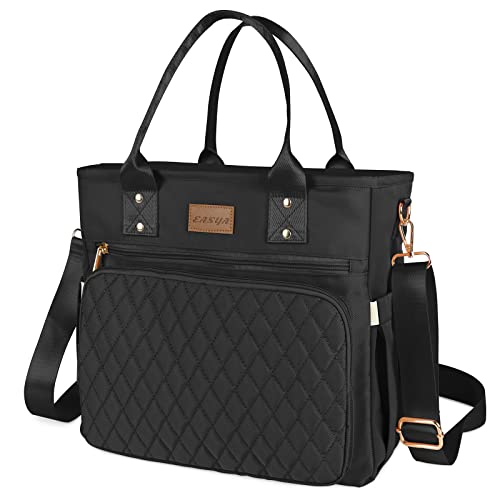 EASYA Large Insulated Lunch Bag for Work, Women's Nylon Thermal Lunch Box, Leakproof Cooler Tote Bag with Storage Pocket (...
