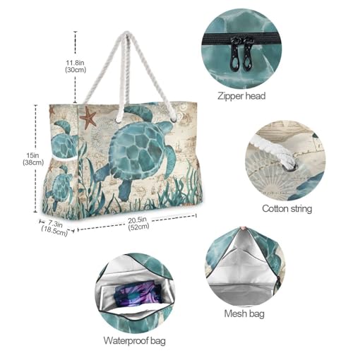 senya Large Beach Shoulder Bags Canvas Tote Water Resistant for Gym Travel Daily