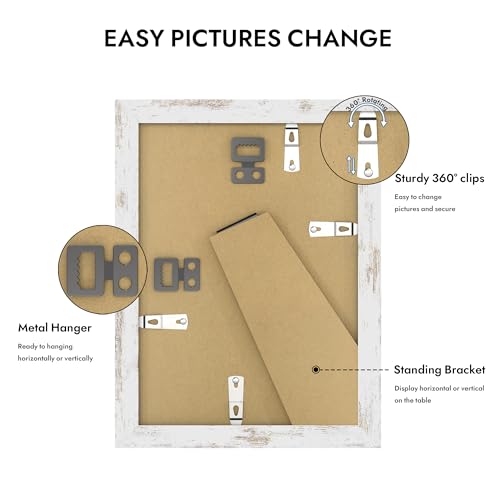 Hongkee 5x7 Picture Frame with Glass, Display Pictures 4x6 with Mat or 5 x 7 without Mat - Wall and Tabletop, 5 by 7 Photo...