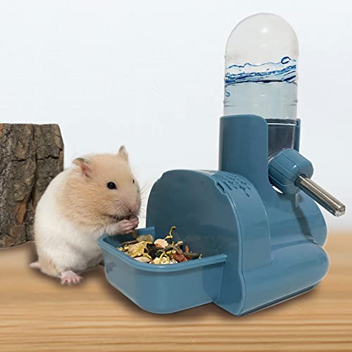 VANNON 3 in 1 Hamster Water Bottle No Drip Small Animal Water Bottle Automatic Bottle Dispenser with Food Container Base H...
