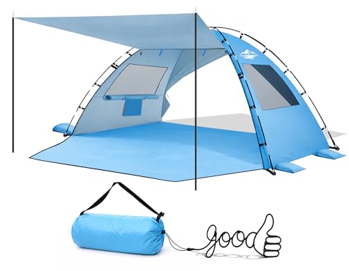 Purebox Beach Tent Sun Shelter - 2/3/4 Person UPF 50+ UV Protection Tents with Canopy, Easy Setup Lightweight Beach Shade ...