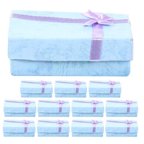 LOGOFUN 12PCS Bow Gift Box Jewelry Packaging Case with Ribbon for Present Storage Christmas Wedding Birthday Party Favor -...