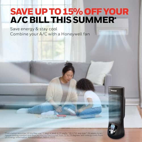 Honeywell QuietSet Personal Table Fan, Oscillating Personal Desk Fan with Quiet Operation, 4 Levels of Power and Sound, Bl...