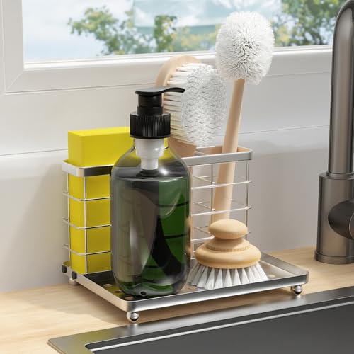 Luxspire Toothbrush Holders for Bathroom, Toothbrush Holder with Tray, Stainless Steel Holder for Toothbrush Toothpaste, T...