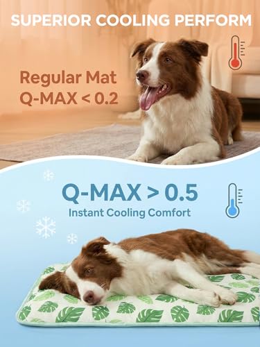 Dog Cooling Mat for Dogs & Cats, Soft Breathable Cooling Pad for Dog Bed, 23"x18" Self Cooling Crate Mat for Dogs, No Gel ...