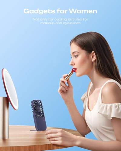 Otlonpe Rechargeable Mini Portable Handheld Fan, Small Personal Battery Powered Handheld Portable Fans for Hand Held Deskt...