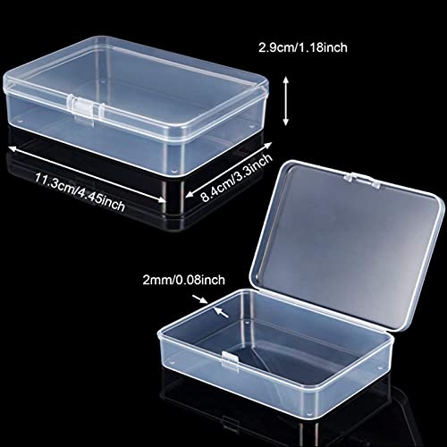 Jetec 6 Pieces Mini Plastic Clear Beads Storage Containers Box for Collecting Small Items, Beads, Jewelry, Business Cards,...