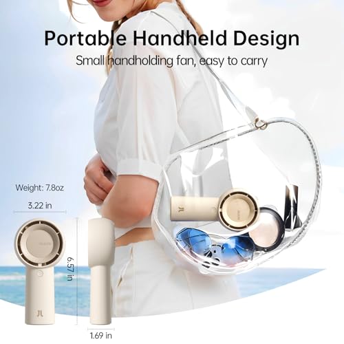 JISULIFE Handheld Portable Turbo Fan [16H Max Cooling Time], 4000mAh USB Rechargeable Personal Battery Operated Mini Small...