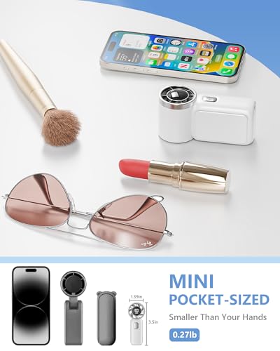 AGEYOU Portable Handheld Mini Fan, 6 Gear Wind, Hand Small Travel Personal Held Fans, Rechargeable Turbo Fan, Gifts for Wo...
