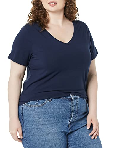 Amazon Essentials Women's Plus Size Short-Sleeve V-Neck T-Shirt