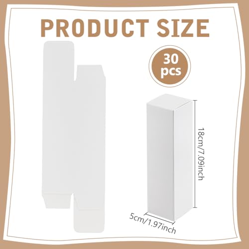 PH PandaHall 30pcs 2x2x7 inch Kraft Paperboard Gift Box, Essential Oil Packing Box Small Paper Packing Boxes Packaging Cas...