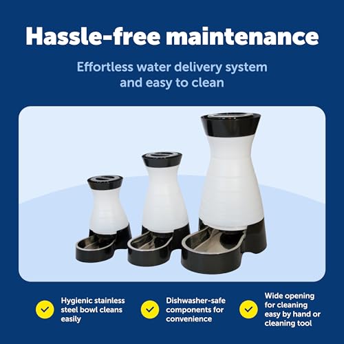PetSafe Healthy Pet Water Station - Small, 64 oz Capacity - Gravity Pet Water Fountain, Automatic Cat Water Fountain, Dog ...