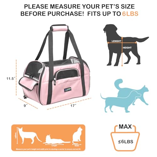 JESPET Soft-Sided Kennel Pet Carrier for Small Dogs, Cats, Puppy, Airline Approved Cat Carriers Dog Carrier Collapsible, T...