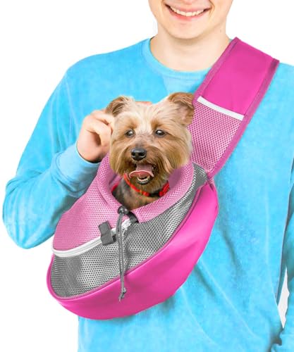 Cuddlissimo! Pet Sling Carrier - Carefully Sized for Teacup & Toy Breed Puppies & Cats (Under 6lb) - Soft Pouch for Small ...