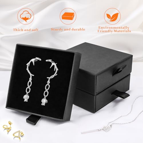 Mirgrmle Jewelry Box, 5Pcs Jewelry Boxes for Women 3.5×3.5x1 Inch Jewelry Gift Box, Cardboard Jewelry Gift Necklace Ring E...
