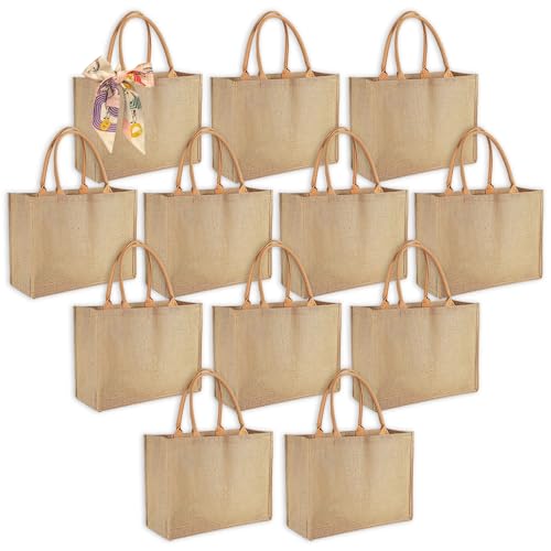 Ayearparty 12pcs Tote Bags with Handle Bridesmaid Wedding Favors Women Gift Bag Welcome Bulk Reusable Tote for Beach Shopping