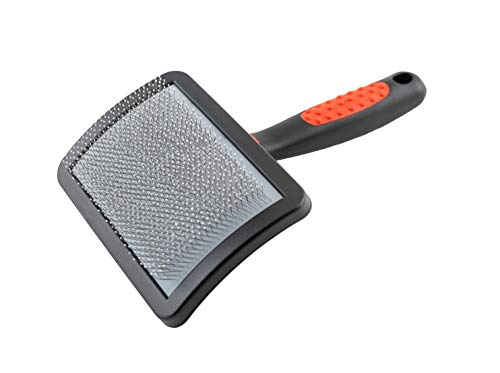 Paw Brothers Soft Pin Curved Slicker Brush for Dogs, Coated Tips, Maximum Coverage, Gentle on Skin, Large
