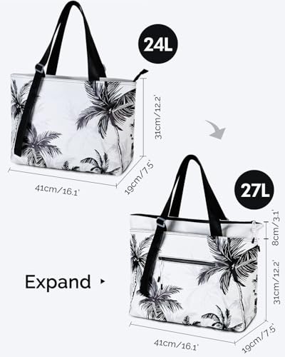 HOMESPON Large Waterproof Beach Bag for Women Pool Bags with Wet Compartment Lightweight Tote for Work Travel Weekends